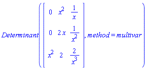 Determinant(Matrix(%id = 18446744078385724822), method = multivar)