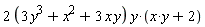 (2*(3*y^3+x^2+3*x*y))*y*(x*y+2)