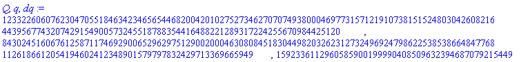 1233226060762304705518463423465654468200420102752734627070749380004697731571219107381515248030426082164439567743207429154900573245518788354416488221289317224255670984425120, 8430245160676125871174692900652962975129002000463080845183044982032623127324969247986225385386648477681126186612054194602412348901579797832429713369665949, 1592336112960585900199990408509632394687079215449