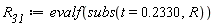 R__31 := evalf(subs(t = .2330, R))