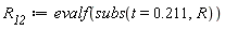 R__12 := evalf(subs(t = .211, R))