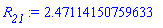 HFloat(2.4711415075963346)
