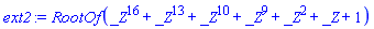 RootOf(_Z^16+_Z^13+_Z^10+_Z^9+_Z^2+_Z+1)