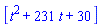 [t^2+231*t+30]