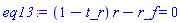 (1-t_r)*r-r_f = 0