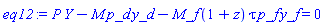 P*Y-M*p_d*y_d-M_f*(1+z)*tau*p_f*y_f = 0