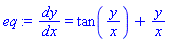 dy/dx = tan(y/x)+y/x