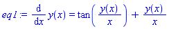 diff(y(x), x) = tan(y(x)/x)+y(x)/x