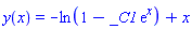 y(x) = -ln(1-_C1*exp(x))+x