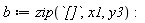b := zip(`[]`, x1, y3):