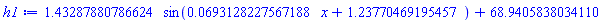 HFloat(1.4328788078662447)*sin(HFloat(0.06931282275671881)*x+HFloat(1.2377046919545749))+HFloat(68.94058380341104)