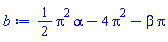 (1/2)*Pi^2*alpha-4*Pi^2-beta*Pi