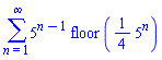 sum(5^(n-1)*floor((1/4)*5^n), n = 1 .. infinity)
