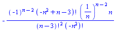 -(-1)^(n-2)*factorial(-n^2+n-3)*(1/n)^(n-2)*n/(factorial(n-3)^2*factorial(-n^2))