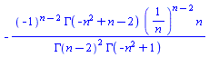 -(-1)^(n-2)*GAMMA(-n^2+n-2)*(1/n)^(n-2)*n/(GAMMA(n-2)^2*GAMMA(-n^2+1))