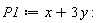 P1 := x+3*y