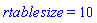 rtable*size = 10