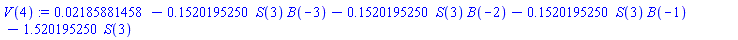 0.2185881458e-1-.1520195250*S(3)*B(-3)-.1520195250*S(3)*B(-2)-.1520195250*S(3)*B(-1)-1.520195250*S(3)