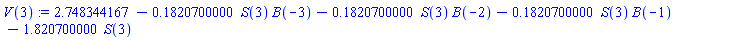 2.748344167-.1820700000*S(3)*B(-3)-.1820700000*S(3)*B(-2)-.1820700000*S(3)*B(-1)-1.820700000*S(3)