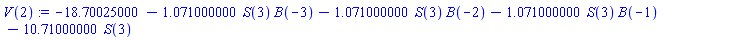 -18.70025000-1.071000000*S(3)*B(-3)-1.071000000*S(3)*B(-2)-1.071000000*S(3)*B(-1)-10.71000000*S(3)