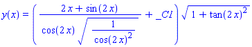 y(x) = ((2*x+sin(2*x))/(cos(2*x)*(1/cos(2*x)^2)^(1/2))+_C1)*(1+tan(2*x)^2)^(1/2)