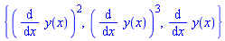 {(diff(y(x), x))^2, (diff(y(x), x))^3, diff(y(x), x)}