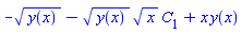 -y(x)^(1/2)-y(x)^(1/2)*x^(1/2)*C[1]+x*y(x)
