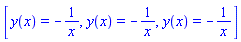 [y(x) = -1/x, y(x) = -1/x, y(x) = -1/x]