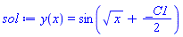 y(x) = sin(x^(1/2)+(1/2)*_C1)