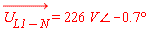 "(U[L1-N])=226 V&angle;-0.7&deg;"
