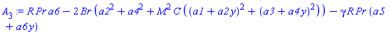 R*Pr*a6-2*Br*(a2^2+a4^2+M^2*C*((a1+a2*y)^2+(a3+a4*y)^2))-gamma*R*Pr*(a5+a6*y)