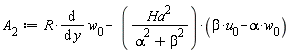 A[2] := R*(diff(w[0], y))-Ha^2*(beta*u[0]-alpha*w[0])/(alpha^2+beta^2)