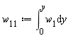 w[11] := int(w[1], y = 0 .. y)