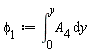 phi[1] := int(A[4], y = 0 .. y)