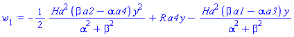 -(1/2)*Ha^2*(beta*a2-alpha*a4)*y^2/(alpha^2+beta^2)+R*a4*y-Ha^2*(beta*a1-alpha*a3)*y/(alpha^2+beta^2)
