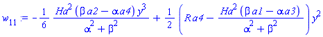 -(1/6)*Ha^2*(beta*a2-alpha*a4)*y^3/(alpha^2+beta^2)+(1/2)*(R*a4-Ha^2*(beta*a1-alpha*a3)/(alpha^2+beta^2))*y^2