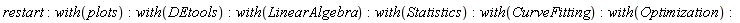 restart; with(plots); with(DEtools); with(LinearAlgebra); with(Statistics); with(CurveFitting); with(Optimization)