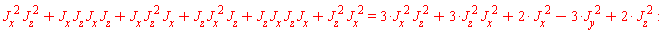 J[x]^2*J[z]^2+(J[x]*J[z]*J[x])*J[z]+J[x]*J[z]^2*J[x]+J[x]^2*J[z]*J[z]+(J[x]*J[z]*J[z])*J[x]+J[x]^2*J[z]^2 = 3*J[x]^2*J[z]^2+3*J[x]^2*J[z]^2+2*J[x]^2-3*J[y]^2+2*J[z]^2