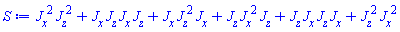 Physics:-`*`(Physics:-`^`(J[x], 2), Physics:-`^`(J[z], 2))+Physics:-`*`(J[x], J[z], J[x], J[z])+Physics:-`*`(J[x], Physics:-`^`(J[z], 2), J[x])+Physics:-`*`(J[z], Physics:-`^`(J[x], 2), J[z])+Physics:-`*`(J[z], J[x], J[z], J[x])+Physics:-`*`(Physics:-`^`(J[z], 2), Physics:-`^`(J[x], 2))