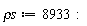 `&rho;s` := 8933: