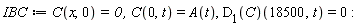 IBC := C(x, 0) = 0, C(0, t) = A(t), (D[1](C))(18500, t) = 0: