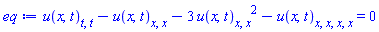 diff(diff(u(x, t), t), t)-(diff(diff(u(x, t), x), x))-3*(diff(diff(u(x, t), x), x))^2-(diff(diff(diff(diff(u(x, t), x), x), x), x)) = 0