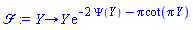 proc (Y) options operator, arrow; Y*exp(-2*Psi(Y)-Pi*cot(Pi*Y)) end proc