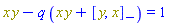 Physics:-`*`(x, y)-q*(Physics:-`*`(x, y)+Physics:-Commutator(y, x)) = 1