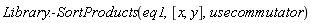 Physics:-Library:-SortProducts(eq1, [x, y], usecommutator)