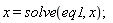 x = solve(eq1, x);