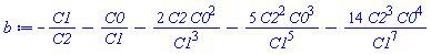 -C1/C2-C0/C1-2*C2*C0^2/C1^3-5*C2^2*C0^3/C1^5-14*C2^3*C0^4/C1^7