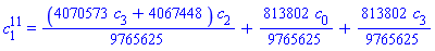 c[1]^11 = (1/9765625)*(4070573*c[3]+4067448)*c[2]+(813802/9765625)*c[0]+(813802/9765625)*c[3]