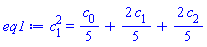 c[1]^2 = (1/5)*c[0]+(2/5)*c[1]+(2/5)*c[2]
