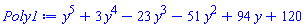 y^5+3*y^4-23*y^3-51*y^2+94*y+120